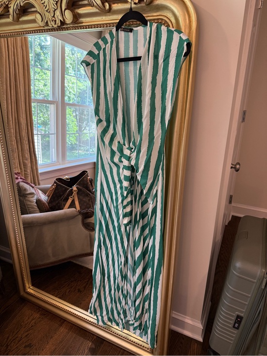 Vix Paula Hermanny Other - Green and White Striped coverup Dress